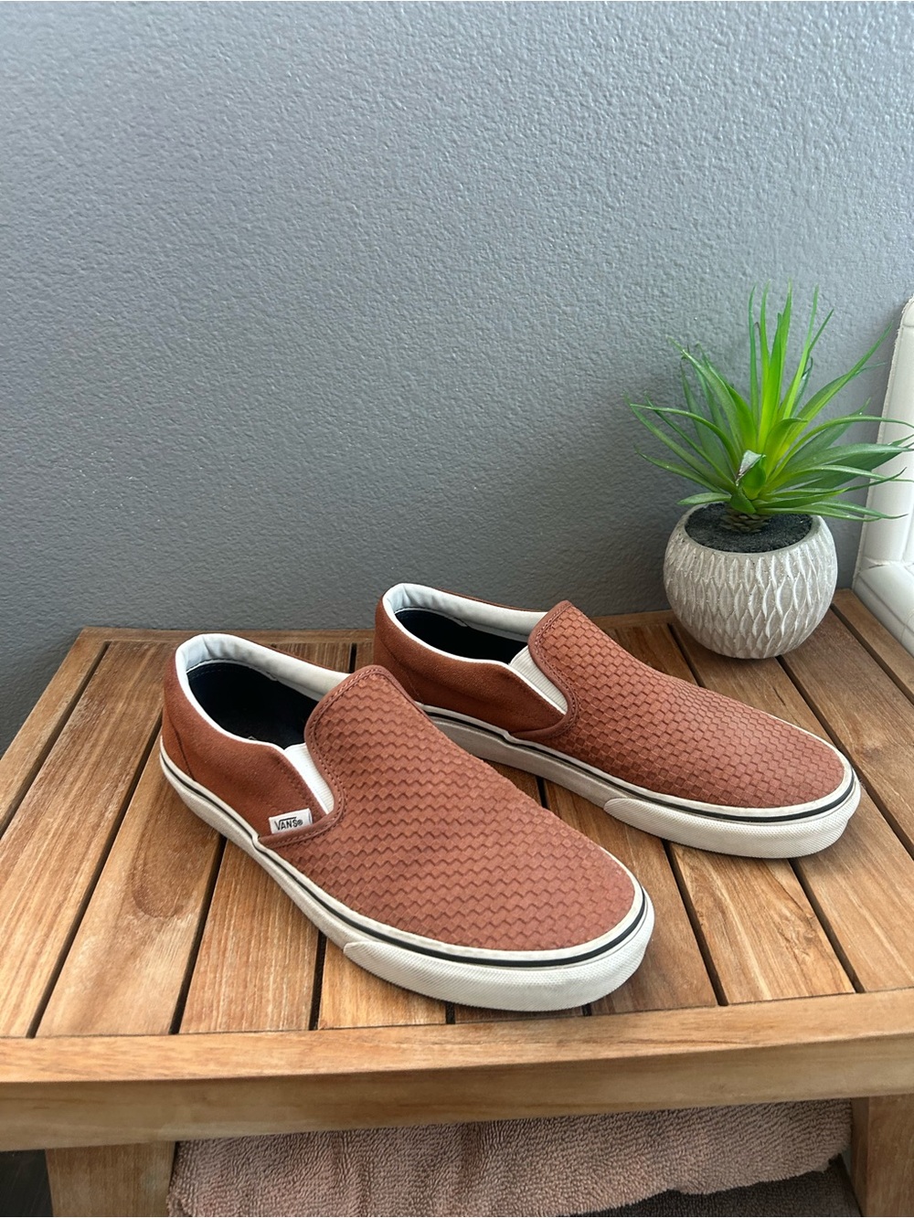 Vans Slip-On Loafers in Rust Brown